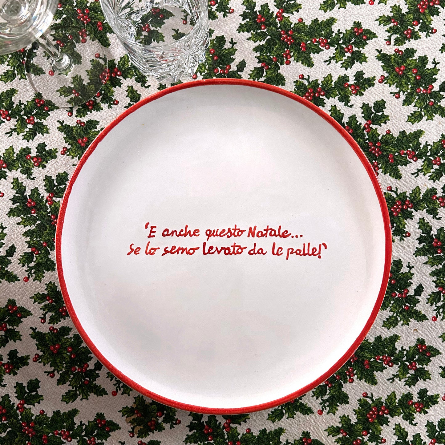 Piatto panettone 'E anche questo Natale... Se lo semo levato da le palle!'